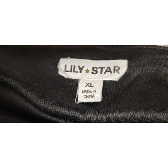 Lily & Star Bell Sleeves Square Neckline Plaid Black/White Blouse Size XL - Picture 6 of 6